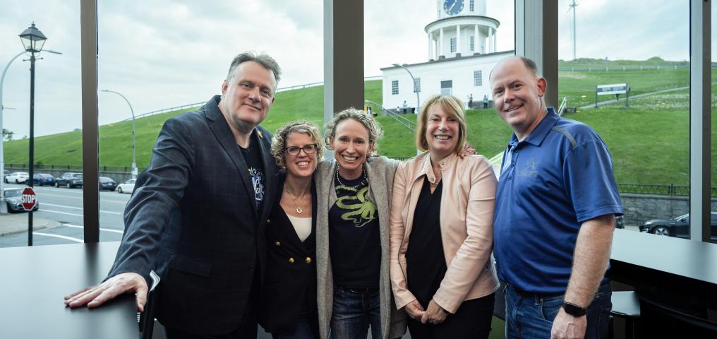 Mayor Savage, Suzanne Fougere, Wendy Luther, Carrie Cussons, and Tony Rushton