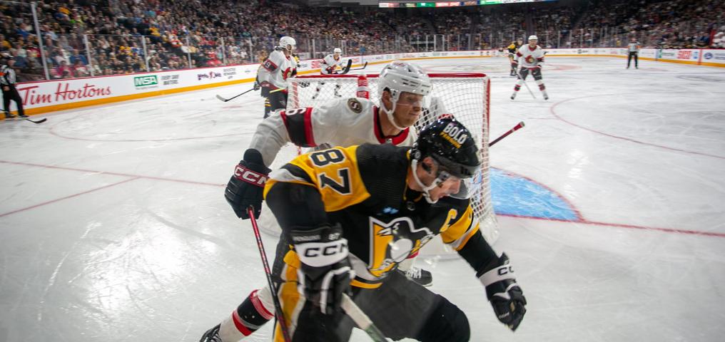 Sidney behind the net 