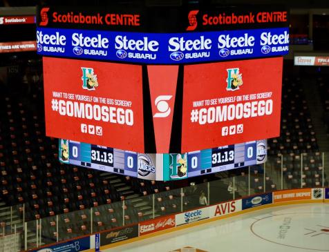 First look of Scotiabank Centre's HD video scoreboard. 